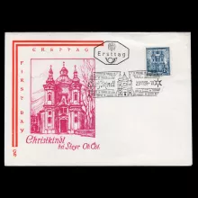 Michel 1049 - Buildings and monuments, 2 Schilling, first day cover, first day Christkindl cancellation